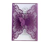 ZHAOQIN Wedding Invitations 50pcs Butterfly Wedding Invitation Card Covers Birthday Engagement Wedding Decoration Party Supplies(50 Purple Covers)