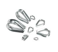 ZHAOQIN Wire Rope Clamps 20 Pcs 304 Stainless Steel Wire Rope Protection Clamps M1.5 M2 M3 M4 M5 M6 M8 Ringging Anchor Line Thimbles Ring Clamp Loop(M5)