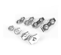 ZHAOQIN Wire Rope Clamps 6pcs 304/316 Stainless Steel Wire Rope Clips Single/Double Grips Cable Clamps M2 M3 M4 M5 M6 M8 M10 For Wires(M4(Double Grips)-304)