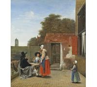 ZHAOSHAN Classic Landscape Artwork Artwork Print a Dutch Courtyard by Pieter De Hooch Wall Art Graffiti for Office Decor 60x90cm