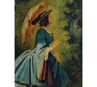 ZHAOSHAN Classic Landscape Artwork Artwork Print Anna Schwind the Daughter of the Artist by Moritz Von Schwind Wall Art Graffiti for Office Decor 60x90cm