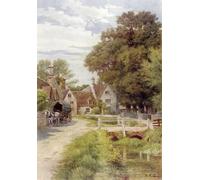 ZHAOSHAN Classic Landscape Artwork Artwork Print Ashton Keynes the Infant Thames by Alfred Robert Quinton Wall Art Graffiti for Office Decor 60x90cm