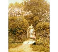 ZHAOSHAN Classic Landscape Artwork Artwork Print At the Cottage Gate by Helen Allingham Wall Art Graffiti for Office Decor 60x90cm