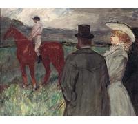 ZHAOSHAN Classic Landscape Artwork Artwork Print At the Racecourse by Henri De Toulouse Lautrec Wall Art Graffiti for Office Decor 60x90cm