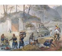 ZHAOSHAN Classic Landscape Artwork Artwork Print Black Washerwomen by Jean Baptiste Debret Wall Art Graffiti for Office Decor 60x90cm