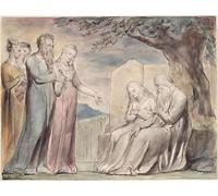 ZHAOSHAN Classic Landscape Artwork Artwork Print Blake Book of Job Linell by William Blake Wall Art Graffiti for Office Decor 60x90cm