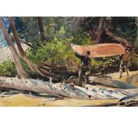 ZHAOSHAN Classic Landscape Artwork Artwork Print End of the Portage by Winslow Homer Wall Art Graffiti for Office Decor 60x90cm