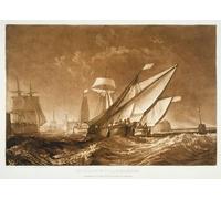 ZHAOSHAN Classic Landscape Artwork Artwork Print Entrance to Calais Harbour From the 'Book of Studies' Engraved by the Artist by Mallord William Turner Wall Art Graffiti for Office Decor 60x90cm