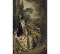 ZHAOSHAN Classic Landscape Artwork Artwork Print Gracious Rest by Jean Antoine Watteau Wall Art Graffiti for Office Decor 60x90cm