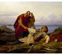 ZHAOSHAN Classic Landscape Artwork Artwork Print Hjalmar Bids Farewell to Örvar-oddr After the Battle of Samsø by Mårten Eskil Winge Wall Art Graffiti for Office Decor 60x90cm