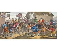ZHAOSHAN Classic Landscape Artwork Artwork Print Hudibras Encounters the Skimmington by William Hogarth Wall Art Graffiti for Office Decor 60x90cm