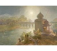 ZHAOSHAN Classic Landscape Artwork Artwork Print Indore From india Ancient and Modern by William Crimea Simpson Wall Art Graffiti for Office Decor 60x90cm