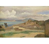 ZHAOSHAN Classic Landscape Artwork Artwork Print Ischia View from the Slopes of Mount Epomeo by Jean Baptiste Camille Corot Wall Art Graffiti for Office Decor 60x90cm