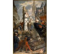 ZHAOSHAN Classic Landscape Artwork Artwork Print Joan of Arc on the Bucher in Rouen Painting by Jules Eugene Lenepveu Wall Art Graffiti for Office Decor 60x90cm