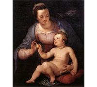 ZHAOSHAN Classic Landscape Artwork Artwork Print Lady and Child by Cornelis Cornelisz Van Haarlem Wall Art Graffiti for Office Decor 60x90cm