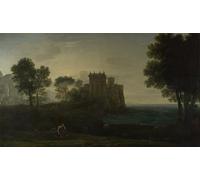 ZHAOSHAN Classic Landscape Artwork Artwork Print Landscape with Psyche Outside the of Cupid the Enchanted Castle by Claude Lorrain Wall Art Graffiti for Office Decor 60x90cm