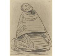 ZHAOSHAN Classic Landscape Artwork Artwork Print Man Kneeling by Ernst Barlach Wall Art Graffiti for Office Decor 60x90cm