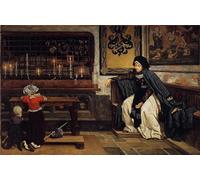 ZHAOSHAN Classic Landscape Artwork Artwork Print Marguerite in Church by Jacques Wall Art Graffiti for Office Decor 60x90cm