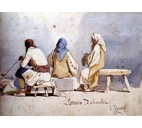 ZHAOSHAN Classic Landscape Artwork Artwork Print Montenegrin People At Cattaro Dalmatia by Carl Haag Wall Art Graffiti for Office Decor 60x90cm