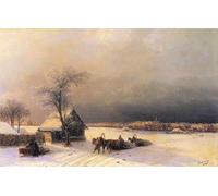 ZHAOSHAN Classic Landscape Artwork Artwork Print Moscow in Winter From the Hills by Ivan Constantinovich Ayvazovsky Wall Art Graffiti for Office Decor 60x90cm