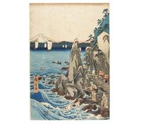 ZHAOSHAN Classic Landscape Artwork Artwork Print Pilgrimage to the Exhibition of the Benzaiten Statue in the Main Shrine by Utagawa Hiroshige Wall Art Graffiti for Office Decor 60x90cm