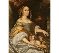 ZHAOSHAN Classic Landscape Artwork Artwork Print Portrait of a Young Lady Indress with Lapdog by Abraham Lambertsz Van Den Tempel Wall Art Graffiti for Office Decor 60x90cm