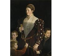 ZHAOSHAN Classic Landscape Artwork Artwork Print Portrait of Camilla Gonzaga Di San Secondo and Her Three Sons by Parmigianino Wall Art Graffiti for Office Decor 60x90cm