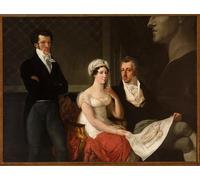 ZHAOSHAN Classic Landscape Artwork Artwork Print Portrait of the Cicognara Family with the Bust of Antonio by Francesco Hayez Wall Art Graffiti for Office Decor 60x90cm