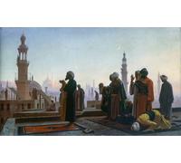 ZHAOSHAN Classic Landscape Artwork Artwork Print Prayer in Cairo by Jean Leon Gerome Wall Art Graffiti for Office Decor 60x90cm