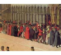 ZHAOSHAN Classic Landscape Artwork Artwork Print Procession in St Marks Square Detail of Musicians by Gentile Bellini Wall Art Graffiti for Office Decor 60x90cm