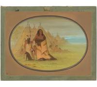 ZHAOSHAN Classic Landscape Artwork Artwork Print Puncah Chief Surrounded by George Catlin Wall Art Graffiti for Office Decor 60x90cm