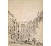 ZHAOSHAN Classic Landscape Artwork Artwork Print Ruins of the Opera After the Fire of by Hubert Robert Wall Art Graffiti for Office Decor 60x90cm