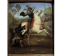 ZHAOSHAN Classic Landscape Artwork Artwork Print Saint George Fighting with the Dragon Raphael by Raphael Wall Art Graffiti for Office Decor 60x90cm