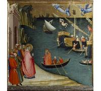 ZHAOSHAN Classic Landscape Artwork Artwork Print Saves a Ship Carrying a Cargo of Wheat From the Storm by Ambrogio Lorenzetti Wall Art Graffiti for Office Decor 60x90cm