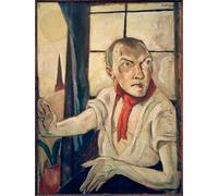 ZHAOSHAN Classic Landscape Artwork Artwork Print Self Portrait with Red Scarf by Max Beckmann Wall Art Graffiti for Office Decor 60x90cm