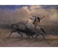 ZHAOSHAN Classic Landscape Artwork Artwork Print Sketch for The Last of the animal by Albert Bierstadt Wall Art Graffiti for Office Decor 60x90cm