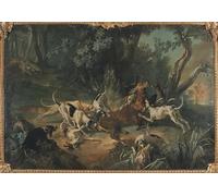ZHAOSHAN Classic Landscape Artwork Artwork Print Stag Hunt by Jean-baptiste Oudry Wall Art Graffiti for Office Decor 60x90cm