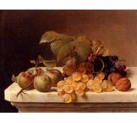ZHAOSHAN Classic Landscape Artwork Artwork Print Still Life with Lady Apples Grapes and Walnuts by Johann Wilhelm Preyer Wall Art Graffiti for Office Decor 60x90cm