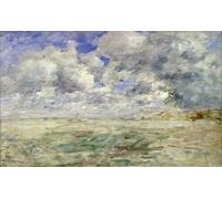 ZHAOSHAN Classic Landscape Artwork Artwork Print Stormy Sky Above the Beach At Trouville by Eugene Louis Boudin Wall Art Graffiti for Office Decor 60x90cm