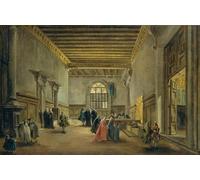 ZHAOSHAN Classic Landscape Artwork Artwork Print the Antechamber of the Sala Del Maggior Consiglio by Francesco Guardi Wall Art Graffiti for Office Decor 60x90cm