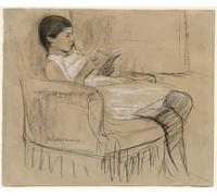 ZHAOSHAN Classic Landscape Artwork Artwork Print The Artist's Daughter Käthe Reading in a Chair by Max Liebermann Wall Art Graffiti for Office Decor 60x90cm