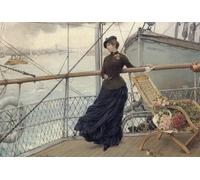 ZHAOSHAN Classic Landscape Artwork Artwork Print the Departure From New York Harbor by Henry Bacon Wall Art Graffiti for Office Decor 60x90cm