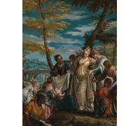 ZHAOSHAN Classic Landscape Artwork Artwork Print the Finding of Moses by Paolo Veronese Wall Art Graffiti for Office Decor 60x90cm