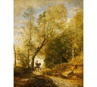 ZHAOSHAN Classic Landscape Artwork Artwork Print The Forest of Coubron by Jean Baptiste Camille Corot Wall Art Graffiti for Office Decor 60x90cm