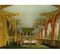 ZHAOSHAN Classic Landscape Artwork Artwork Print the Gothic Dining Room At Carlton House by Charles Wild Wall Art Graffiti for Office Decor 60x90cm