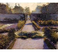 ZHAOSHAN Classic Landscape Artwork Artwork Print The Kitchen Garden Yerres by Gustave Caillebotte Wall Art Graffiti for Office Decor 60x90cm