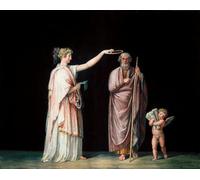 ZHAOSHAN Classic Landscape Artwork Artwork Print the Muse Calliope and Homer Tempera by Antonio Wall Art Graffiti for Office Decor 60x90cm
