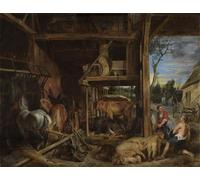 ZHAOSHAN Classic Landscape Artwork Artwork Print the Prodigal Son by Peter Paul Rubens Wall Art Graffiti for Office Decor 60x90cm