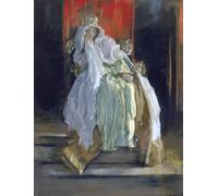 ZHAOSHAN Classic Landscape Artwork Artwork Print the Queen in Hamlet by Edwin Austin Abbey Wall Art Graffiti for Office Decor 60x90cm
