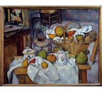 ZHAOSHAN Classic Landscape Artwork Artwork Print the Still Life Kitchen Table of a Fruit Basket Poses on a Table by Paul Cézanne Wall Art Graffiti for Office Decor 60x90cm
